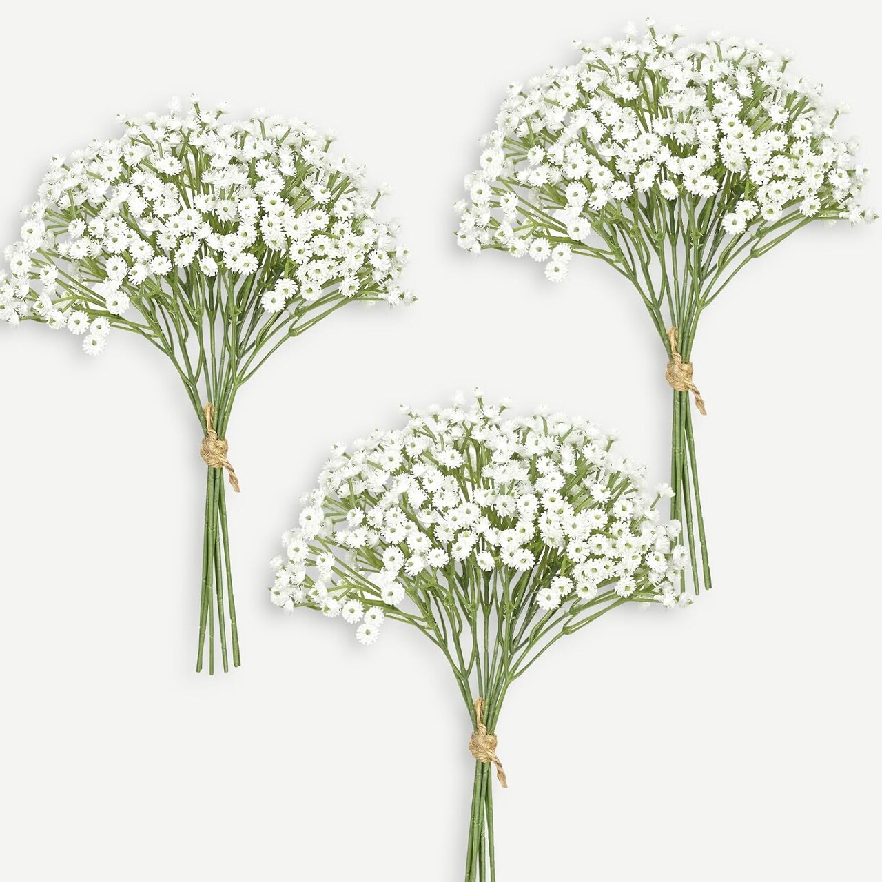 24Pcs Babys Breath Artificial Flowers, 12.5 Inch Baby Breath Flowers Artificial Bulk, Real Touch White Fake Flowers, Faux Babies Breath Gypsophila for Wedding Home Decor Floral Arrangement